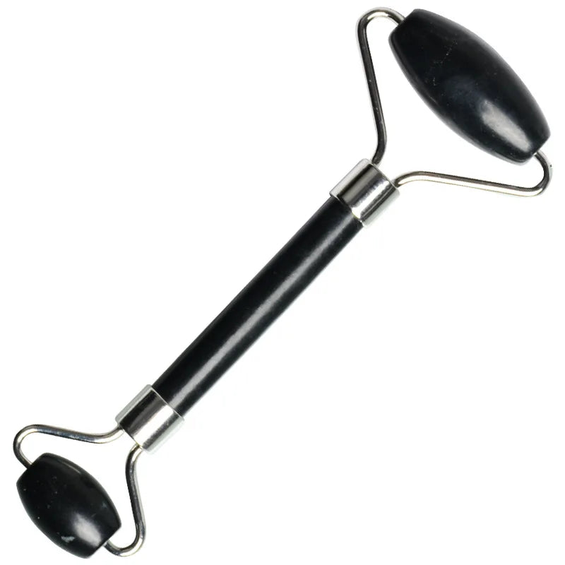 Facial Jade Massage Roller Set Guasha Board Double Heads Jade Roller for Face Natural Stone Massage Slimming Board Beauty Neck